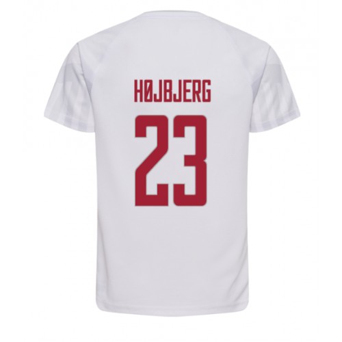 Denmark Pierre-Emile Hojbjerg #23 Replica Away Stadium Shirt World Cup 2022 Short Sleeve